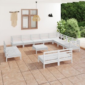 Gartenmöbel-Set 13-teilig aus massivem weißem Kiefernholz von vidaXL, Gartensets - Ref: Foro24-3083170, Preis: 694,99 €, Raba...