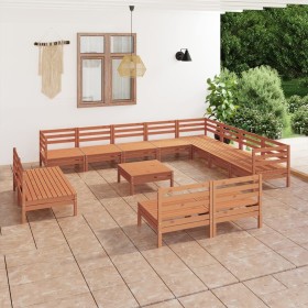 Gartenmöbel-Set 13-teilig aus massivem honigbraunem Kiefernholz von vidaXL, Gartensets - Ref: Foro24-3083172, Preis: 655,67 €...