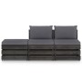 3-piece garden furniture with gray impregnated wood cushions by vidaXL, Garden sets - Ref: Foro24-3068180, Price: 244,54 €, D...