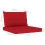 Juego de muebles de jardín 9 piezas con cojines rojo de vidaXL, Conjuntos de jardín - Ref: Foro24-3067542, Precio: 538,18 €, ...