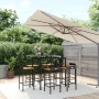 Mesa bar y taburetes jardín 7 pzas madera acacia ratán PE negro de vidaXL, Conjuntos de jardín - Ref: Foro24-3187678, Precio:...