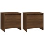 Bedside table 2 units engineered wood brown oak 45x34x44.5 cm by vidaXL, Nightstands - Ref: Foro24-813049, Price: 57,25 €, Di...