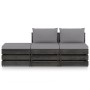 3-piece garden furniture with gray impregnated wood cushions by vidaXL, Garden sets - Ref: Foro24-3068181, Price: 246,22 €, D...