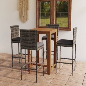 5-piece garden bar set with gray cushions by vidaXL, Garden sets - Ref: Foro24-3067977, Price: 391,99 €, Discount: %