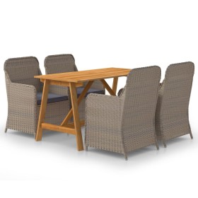 Garden dining set 5 pieces brown by vidaXL, Garden sets - Ref: Foro24-3068770, Price: 654,99 €, Discount: %