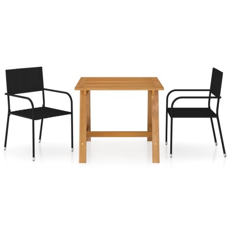 Juego de comedor de jardín 3 piezas negro de vidaXL, Conjuntos de jardín - Ref: Foro24-3068720, Precio: 191,10 €, Descuento: %