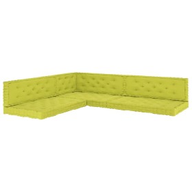 Kissen für Bodenpaletten 7 Stück apfelgrüne Baumwolle von vidaXL, Kissen für Stühle und Sofas - Ref: Foro24-3068633, Preis: 3...