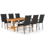 Juego de comedor para jardín 7 piezas negro de vidaXL, Conjuntos de jardín - Ref: Foro24-3068807, Precio: 589,97 €, Descuento: %