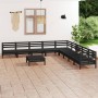 Garden furniture set 10 pieces solid black pine wood by vidaXL, Garden sets - Ref: Foro24-3083123, Price: 500,32 €, Discount: %