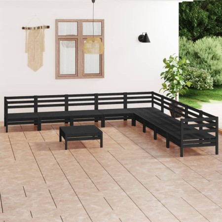 Gartenmöbel-Set 10-teilig aus massivem schwarzem Kiefernholz von vidaXL, Gartensets - Ref: Foro24-3083123, Preis: 500,32 €, R...