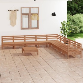 Gartenmöbel-Set 10-teilig aus massivem, honigbraunem Kiefernholz von vidaXL, Gartensets - Ref: Foro24-3083122, Preis: 500,87 ...