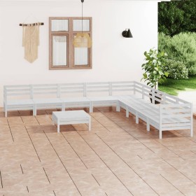 Gartenmöbel-Set 10-teilig aus massivem weißem Kiefernholz von vidaXL, Gartensets - Ref: Foro24-3083120, Preis: 504,99 €, Raba...