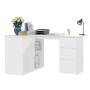 White plywood corner desk 145x100x76 cm by vidaXL, Desks - Ref: Foro24-801089, Price: 244,71 €, Discount: %