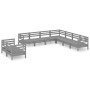 9-teiliges Gartenmöbel-Set Kiefernholz massiv grau von vidaXL, Gartensets - Ref: Foro24-3083186, Preis: 458,92 €, Rabatt: %