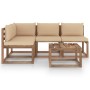 Set de muebles de jardín 5 piezas y cojines beige de vidaXL, Conjuntos de jardín - Ref: Foro24-3067371, Precio: 324,33 €, Des...