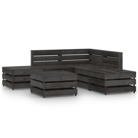 Garden furniture set 6 pieces gray impregnated pine wood by vidaXL, Garden sets - Ref: Foro24-3068066, Price: 327,99 €, Disco...