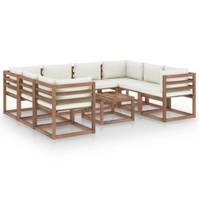 9-piece garden furniture set with cream white cushions by vidaXL, Garden sets - Ref: Foro24-3067490, Price: 661,99 €, Discoun...