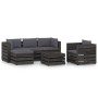 Garden furniture 6 pieces with gray impregnated wood cushions by vidaXL, Garden sets - Ref: Foro24-3068456, Price: 603,14 €, ...