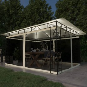 Cenador con mosquitera y tira luz LED crema 4x3x2,73m 180 g/m² de vidaXL, Carpas y cenadores - Ref: Foro24-3070315, Precio: 3...