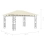 Pavillon mit Moskitonetz und cremefarbenem LED-Lichtstreifen 4x3x2,73m 180 g/m² von vidaXL, Zelte und Pavillons - Ref: Foro24...