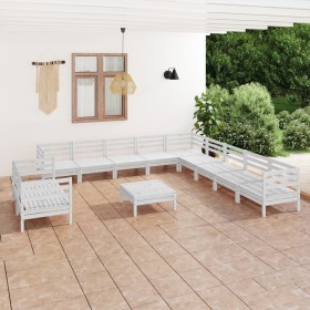 Gartenmöbel-Set 12-teilig aus massivem weißem Kiefernholz von vidaXL, Gartensets - Ref: Foro24-3083210, Preis: 522,85 €, Raba...