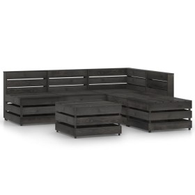 6 Stück imprägniertes Kiefernholz Gartenmöbel Set grau von vidaXL, Gartensets - Ref: Foro24-3068074, Preis: 348,99 €, Rabatt: %