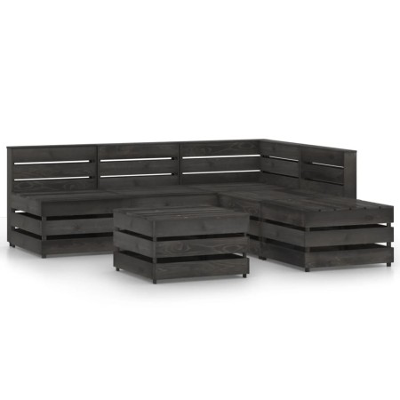 6 Stück imprägniertes Kiefernholz Gartenmöbel Set grau von vidaXL, Gartensets - Ref: Foro24-3068074, Preis: 356,61 €, Rabatt: %