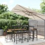 Garden table and high stools 11 pieces wood and black PE rattan by vidaXL, Garden sets - Ref: Foro24-3187682, Price: 490,97 €...