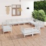 Gartenmöbel-Set 12-teilig aus massivem weißem Kiefernholz von vidaXL, Gartensets - Ref: Foro24-3083225, Preis: 653,61 €, Raba...