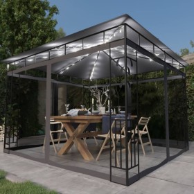 Mesh gazebo with LED light strip anthracite 3x3x2.73m 180 g/m² by vidaXL, Tents and gazebos - Ref: Foro24-3070316, Price: 359...