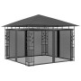 Mesh gazebo with LED light strip anthracite 3x3x2.73m 180 g/m² by vidaXL, Tents and gazebos - Ref: Foro24-3070316, Price: 361...