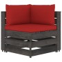 3-piece garden furniture with gray impregnated wood cushions by vidaXL, Garden sets - Ref: Foro24-3068198, Price: 257,27 €, D...