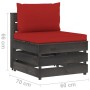 3-piece garden furniture with gray impregnated wood cushions by vidaXL, Garden sets - Ref: Foro24-3068198, Price: 257,27 €, D...