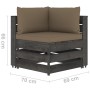 2-Sitzer-Palettensofa mit grau imprägnierten Kiefernholzkissen von vidaXL, Gartensets - Ref: Foro24-3068164, Preis: 267,99 €,...