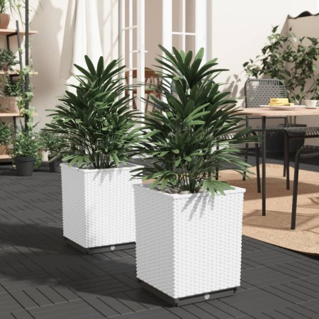 Planters 2 units white polypropylene 30x30x37 cm by vidaXL, Pots and planters - Ref: Foro24-364183, Price: 56,99 €, Discount: %