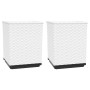 Planters 2 units white polypropylene 30x30x37 cm by vidaXL, Pots and planters - Ref: Foro24-364183, Price: 56,99 €, Discount: %