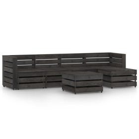 Set de muebles de jardín 6 pzas madera de pino impregnada gris de vidaXL, Conjuntos de jardín - Ref: Foro24-3068068, Precio: ...