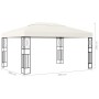 Pavillon mit LED-Lichtleiste 3x4 m cremefarbener Stoff von vidaXL, Zelte und Pavillons - Ref: Foro24-3070328, Preis: 213,47 €...