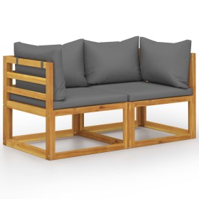 2-seater garden bench with dark gray cushions by vidaXL, garden benches - Ref: Foro24-3068851, Price: 185,99 €, Discount: %