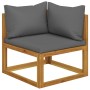 2-seater garden bench with dark gray cushions by vidaXL, garden benches - Ref: Foro24-3068851, Price: 185,99 €, Discount: %