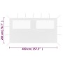 Gazebo side wall with windows white 4x2 m by vidaXL, Accessories for pavilions and gazebos - Ref: Foro24-3070424, Price: 24,2...