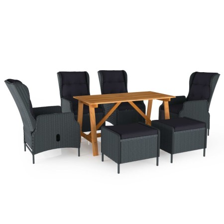 Juego de comedor para jardín de 7 piezas gris oscuro de vidaXL, Conjuntos de jardín - Ref: Foro24-3068785, Precio: 1,00 €, De...