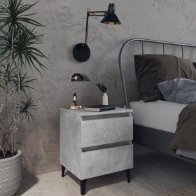 Bedside table made of gray concrete plywood 40x35x50 cm by vidaXL, Nightstands - Ref: Foro24-805877, Price: 52,20 €, Discount: %