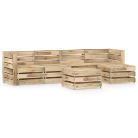 Gartenmöbel-Set 6-teilig grün imprägniertes Kiefernholz von vidaXL, Gartensets - Ref: Foro24-3068069, Preis: 461,99 €, Rabatt: %