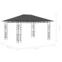 Pavillon mit Moskitonetz Anthrazit LED-Lichtleiste 4x3x2,73m 180g/m² von vidaXL, Zelte und Pavillons - Ref: Foro24-3070317, P...