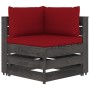 3-piece garden furniture with gray impregnated wood cushions by vidaXL, Garden sets - Ref: Foro24-3068201, Price: 257,39 €, D...