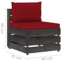 3-piece garden furniture with gray impregnated wood cushions by vidaXL, Garden sets - Ref: Foro24-3068201, Price: 257,39 €, D...