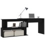 Black plywood corner desk 200x50x76 cm by vidaXL, Desks - Ref: Foro24-801099, Price: 105,35 €, Discount: %