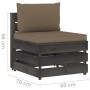 4-Sitzer-Palettensofa mit grau imprägnierten Kiefernholzkissen von vidaXL, Gartensets - Ref: Foro24-3068224, Preis: 432,99 €,...