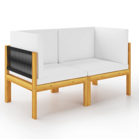 2-seater garden bench in solid acacia wood with cushions by vidaXL, Garden sets - Ref: Foro24-3068853, Price: 104,54 €, Disco...